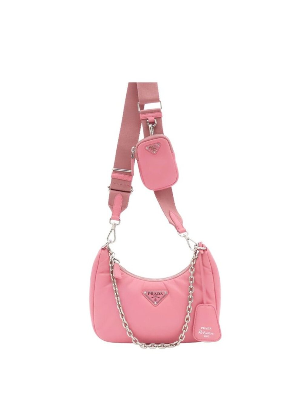 Prada Re Edition 2005 Re Chain Pink Leather 2-Way Shoulder Bag